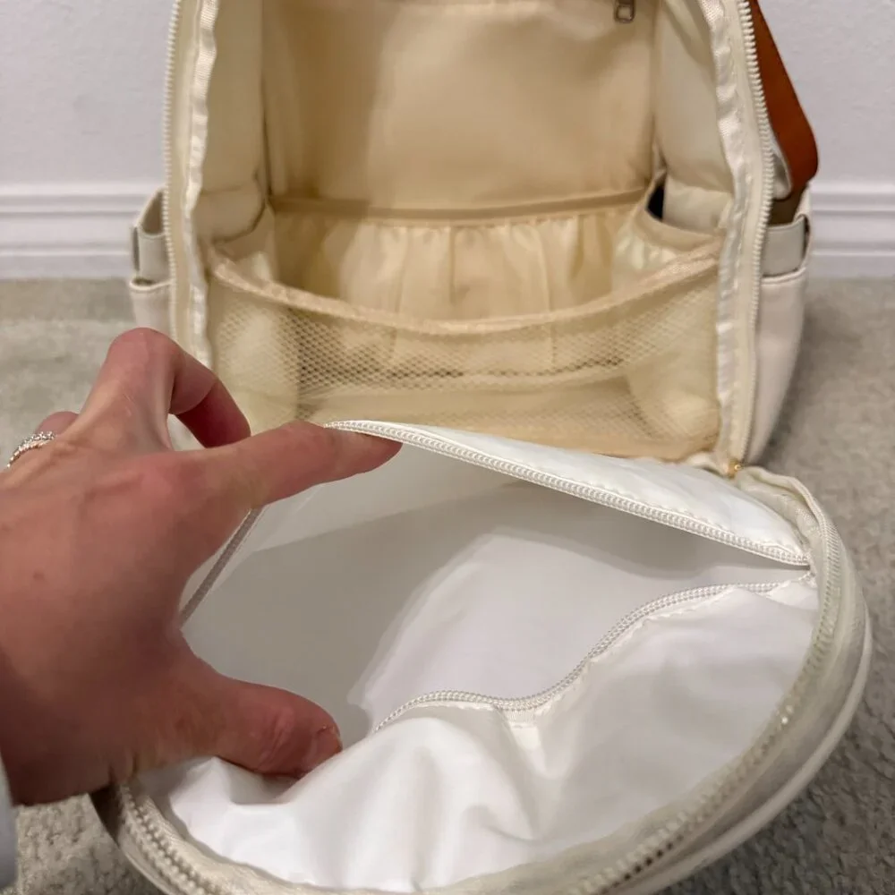 Stylish Cream and Brown Baby Bag